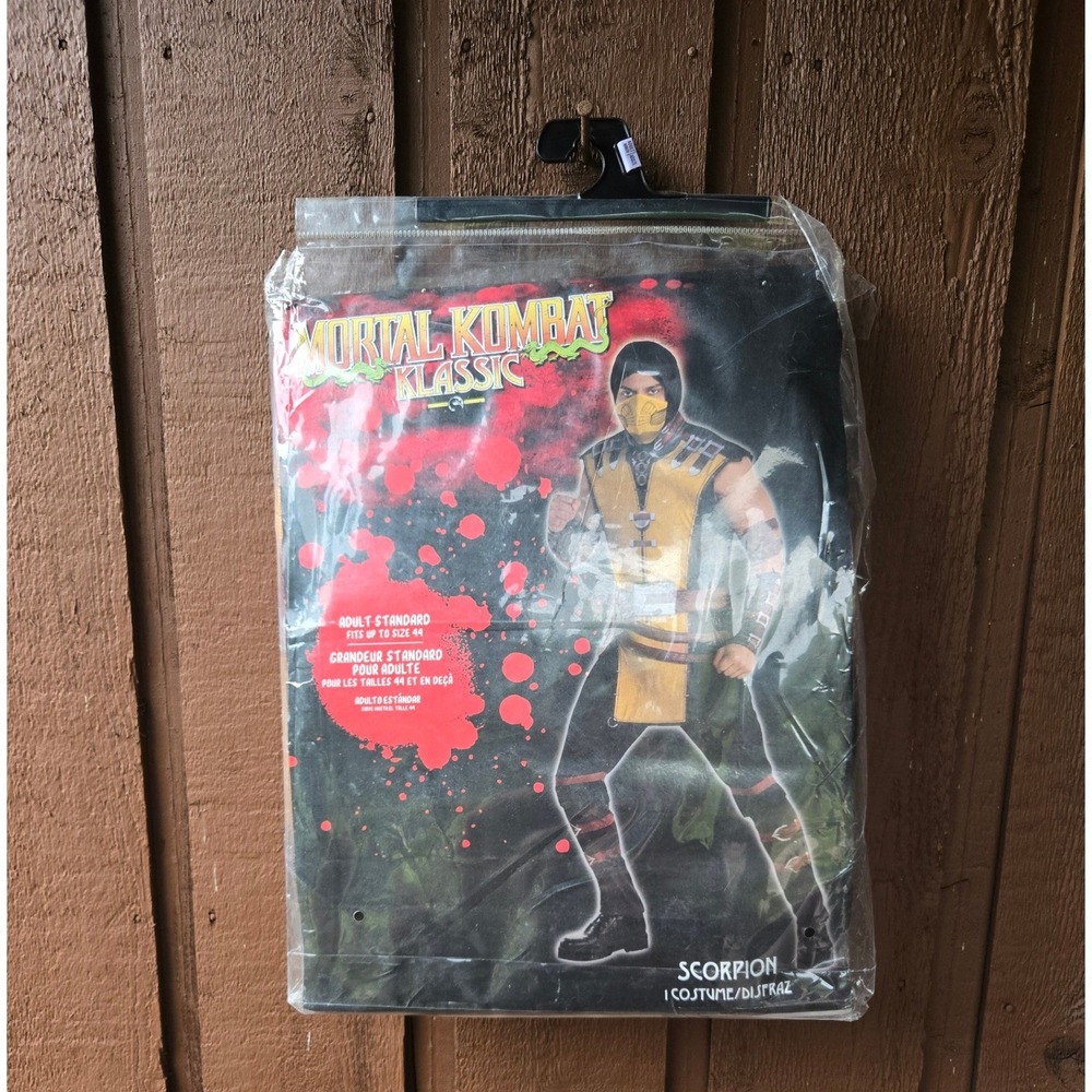 Mortal Kombat Klassic Scorpion Costume Adult Standard 6-Piece Set NIP